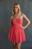 Grace Floral Applique Tulle Babydoll Mini Dress