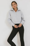 Alyssa Half Zip in Heather Grey FINAL SALE