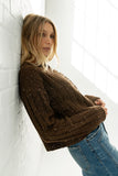 Katira Button Up Sweater in Brown