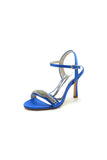 Ivory High Heels with Sparkling Crystal Embellishments