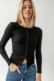 Mia Button Up Top in Black FINAL SALE