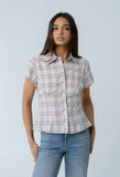 Tristan Plaid Button Up in Brown