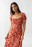 Camden Floral Maxi Dress in Rust