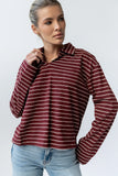 Kateri Striped Top in Burgundy
