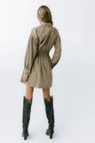 Lonnie Striped Mini Dress in Taupe FINAL SALE