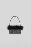 Womens Feather Rhinestones Evening Bagutte Bags