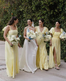 Chic A Line Daffodi Long Bridesmaid Dresses