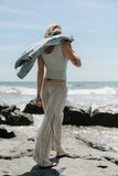 Colleen Striped Baggy Pants in Natural