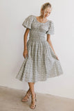 Lucille Smocked Floral Dress in Navy FINAL SALE