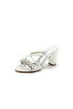 Sliver Open Toe Sandals with Rhinestone