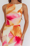 Laguna Maxi Dress Orange Floral Print Dress