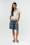 Brittany Satin Top in Cream