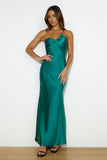 Jessica Satin Maxi Dress Forest Green