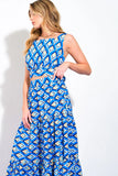 SUMMER JOURNEY BLUE TOP SKIRT SET