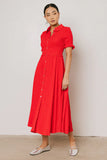 Nicole Smocked Maxi Dress in Red FINAL SALE