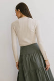 Lonnie Button Sleeve Sweater in Oatmeal FINAL SALE