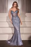 RENATA GOWN V NECK BEADED EVENING DRESS