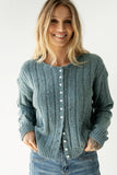 Katira Button Up Sweater in Blue