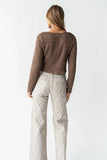 Jordy Textured Top in Brown FINAL SALE
