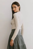 Lonnie Button Sleeve Sweater in Oatmeal FINAL SALE