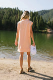 Emory Quarter Zip Dress in Coral FINAL SALE
