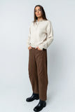 Meli Button Front Knit Sweater in Natural