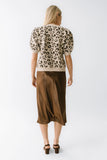 Juniper Satin Midi Skirt in Brown