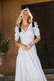 Nellie Drop Waist Maxi Dress in Blue
