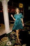 Banks Velvet Mini Dress in Teal FINAL SALE