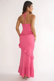 NADIA HALTER MAXI DRESS FUCHSIA PINK