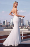 HAVEN GOWN OFF WHITE STRAPLESS CHIFFON DRESS