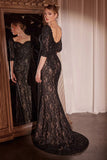 Liesel Gown LONG SLEEVE LACE FITTED DRESS OVERSKIRT