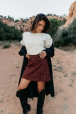 Kori Studded Mini Skirt in Burgundy FINAL SALE