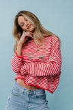 Miriam Striped Cardigan in Pink