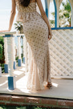Freida Polka Dot Maxi Skirt in Taupe