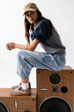Rory Contrast Top in Denim FINAL SALE