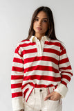 Hamlin Striped Top in Red