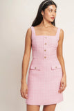 ON MY WAY PINK TWEED MINI DRESS FINAL SALE