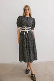 Kendra Ditsy Floral Midi Dress in Black FINAL SALE
