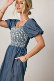 Tesalina Denim Midi Dress FINAL SALE