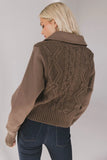 Irene Cable Knit Sweater in Olive FINAL SALE