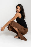 Ashlyn Textured Maxi Skirt in Brown