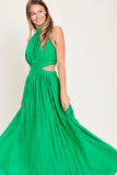 HALTER MAXI DRESS WITH SIDE CUT OUTS