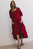 Corinne Tiered Maxi Dress in Red FINAL SALE