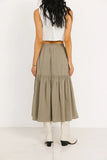 Aspen Midi Skirt in Olive FINAL SALE