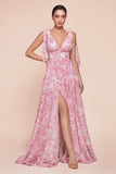 EDEN GOWN ROSE TIE STRAP A LINE FLORAL PRINTED SKIRT