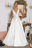 Andersyn Gown A line Mikado Dress With Pockets Off White