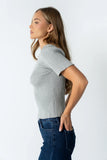 Waylen Ribbed Sweater in Heather Grey