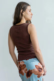 Apollo Knit Tank Top in Brown