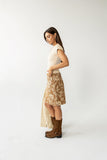 Juno Floral Mini Skirt in Camel